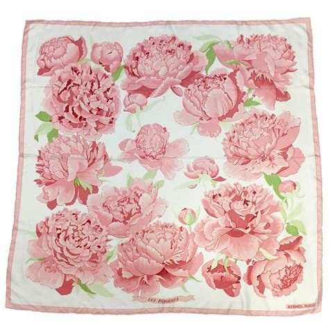 hermes les pivoines silk scarf|Les Pivoines Hermes silk scarf by Christiane .